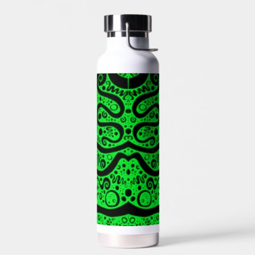 Neon Green Coils Water Bottle