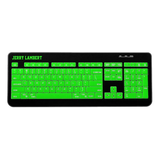 Neon Green Custom Wireless Keyboard (Front)