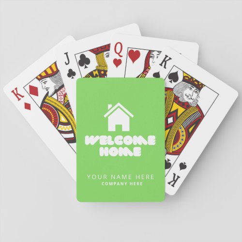 Neon Green Customized Welcome Home  Poker Cards