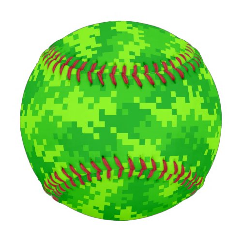 Neon Green Digital Camouflage Baseball