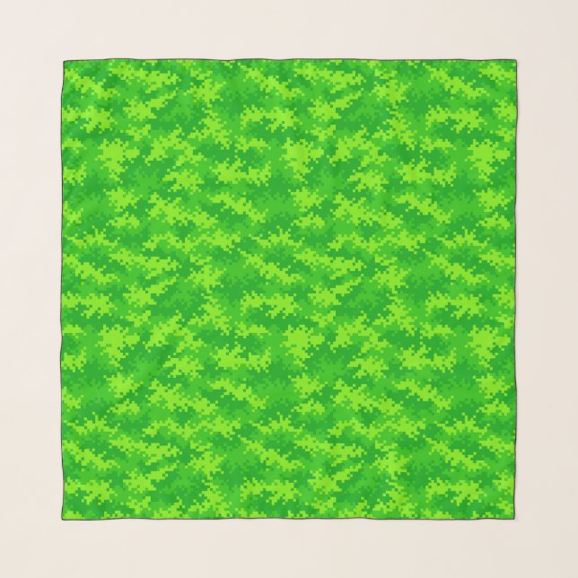 Neon Green Digital Camouflage Scarf (Front)