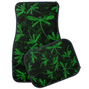 Neon Green Dragonfly Car Floor Mats