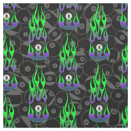 Neon Green Eight Ball  Fabric