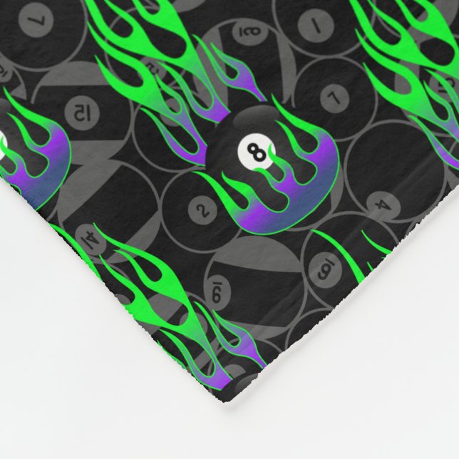 Neon Green Eight Ball  Fleece Blanket (Corner)