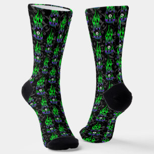 Neon Green Eight Ball Socks