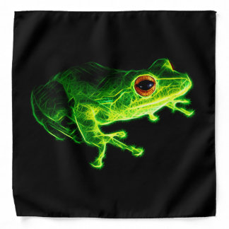 Neon Green Electric Tree Frog - Glowing Animal Des Bandana