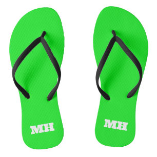 Neon Green Elegant Minimalist Color Plain Bright Flip Flops