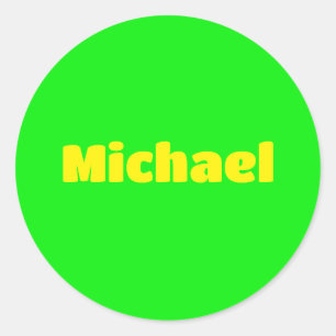 Neon Green Elegant Yellow Color Trendy Fashion Classic Round Sticker