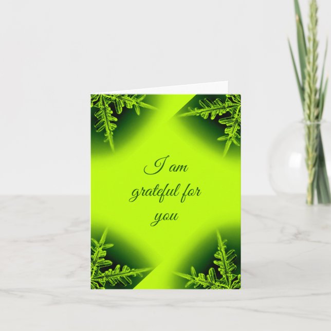 Neon Green Fern Card (Front)