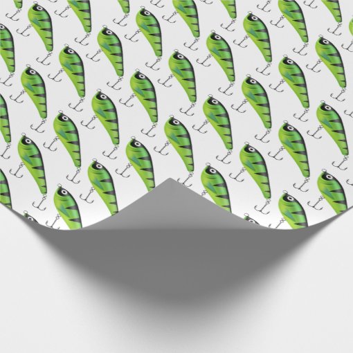 neon green fishing lures wrapping paper Zazzle