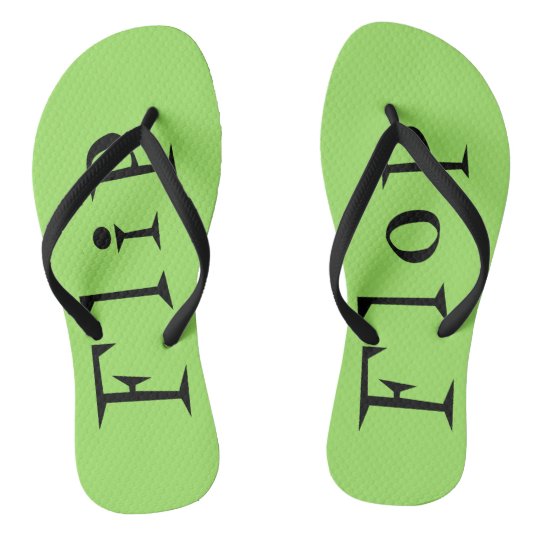 neon green flip flops