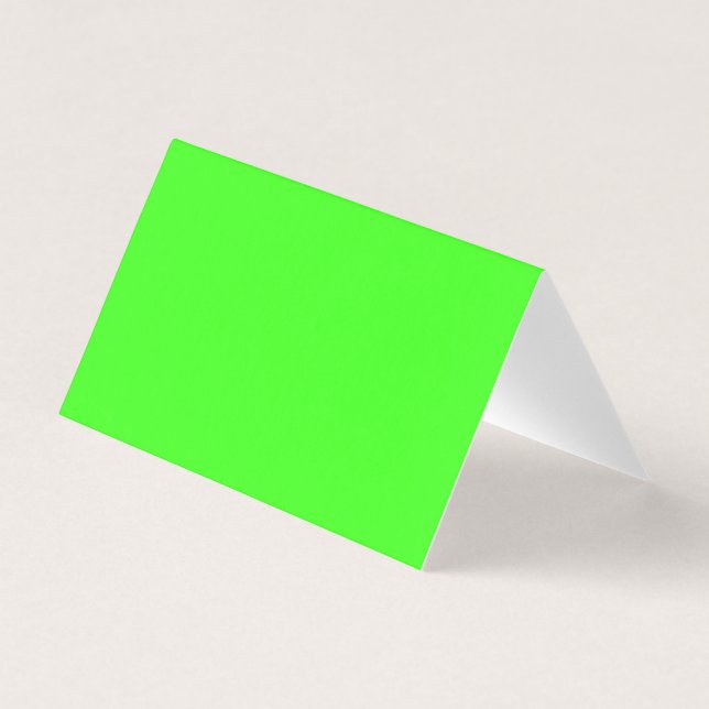 Neon Green Folded Business Card (Front)
