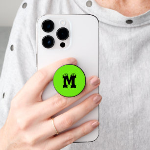 Neon Green Funny Letters Text  PopSocket