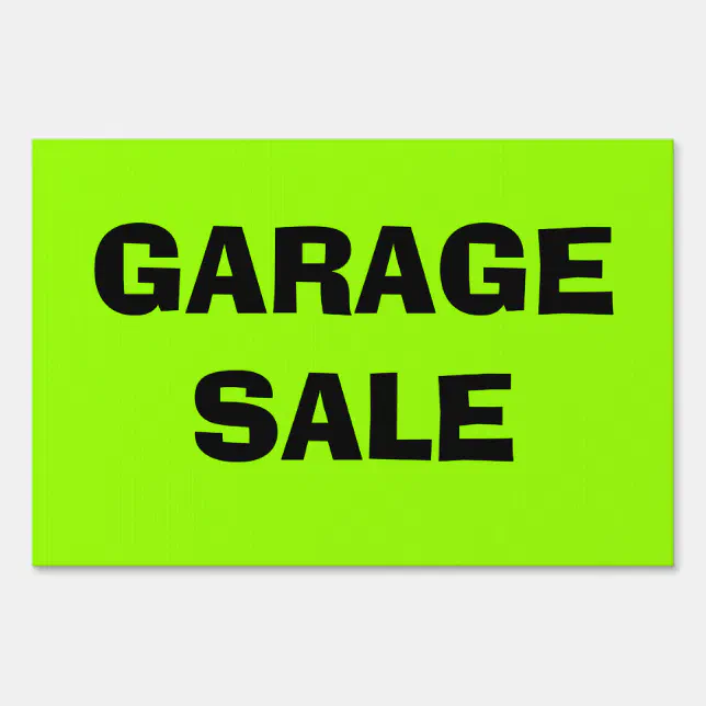 Neon Green GARAGE SALE Sign! Sign | Zazzle neon-green-garage-sale-sign-sign-zazzle