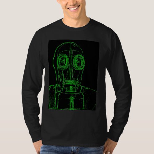 Neon Green Gas Mask Outline by KLM T_Shirt