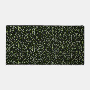 Neon Green Geometric Pattern Desk Mat