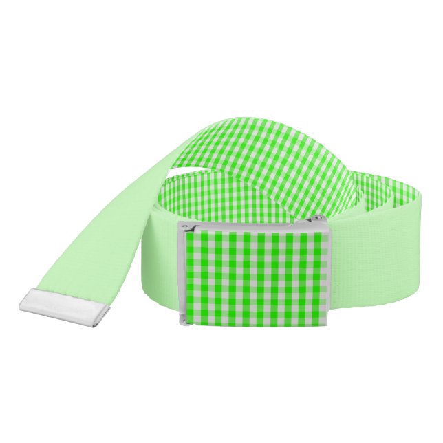 Neon Green Gingham Pattern by Shirley Taylor Belt (Snake)