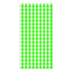 Neon Green Gingham Pattern by Shirley Taylor Card