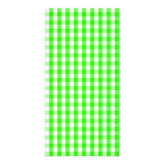 Neon Green Gingham Pattern by Shirley Taylor Card (Front)