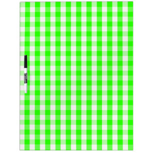 Neon Green Gingham Pattern by Shirley Taylor Dry Erase Board