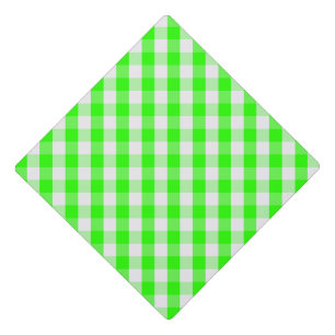 Neon Green Gingham Pattern by Shirley Taylor Graduation Cap Topper