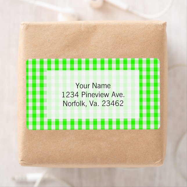 Neon Green Gingham Pattern by Shirley Taylor Label (Insitu)