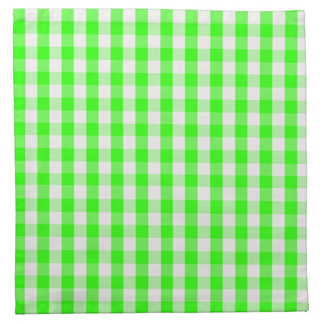 Neon Green Gingham Pattern by Shirley Taylor Napkin (Front)