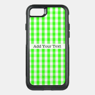 Neon Green Gingham Pattern by Shirley Taylor OtterBox Commuter iPhone SE/8/7 Case