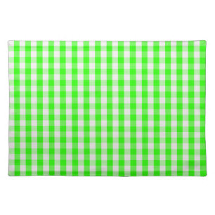 Neon Green Gingham Pattern by Shirley Taylor Placemat