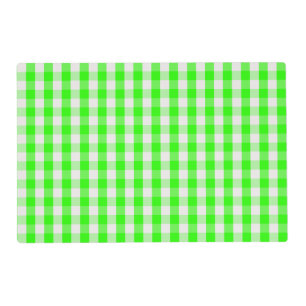 Neon Green Gingham Pattern by Shirley Taylor Placemat