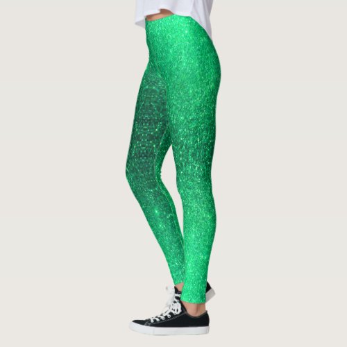 Neon Green Glitter Colorful Bright Stylish Girly  Leggings