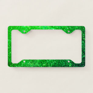 Neon Green Glitter Sparkly Colorful Bright 2021 License Plate Frame