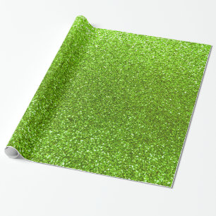Neon green glitter wrapping paper