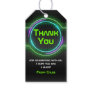 Neon Green Glow Game On Party Favor Tag