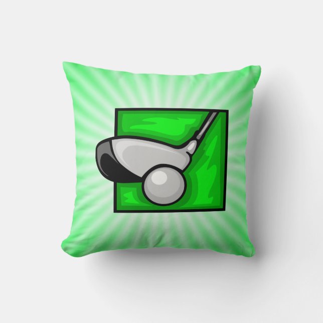 Neon Green Golf Throw Pillow (Front)