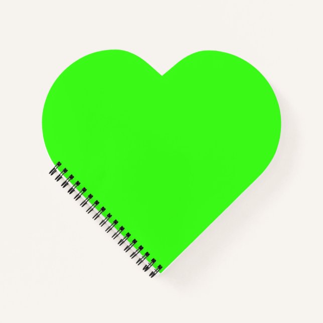 Neon Green Heart Shaped Notebook (Front)