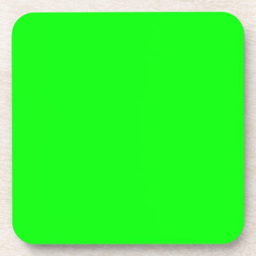 Neon green hex 00FF00 Drink Coaster