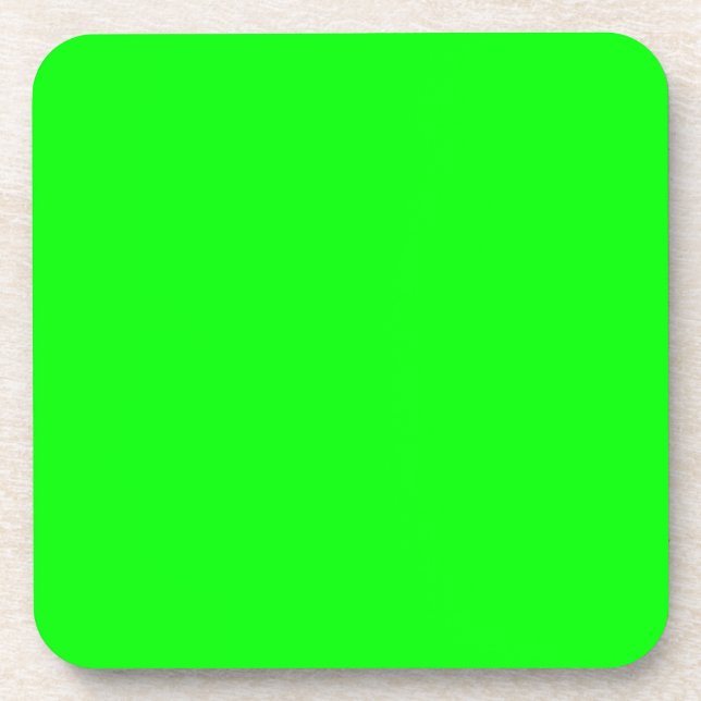 Neon green hex 00FF00 Drink Coaster (Front)