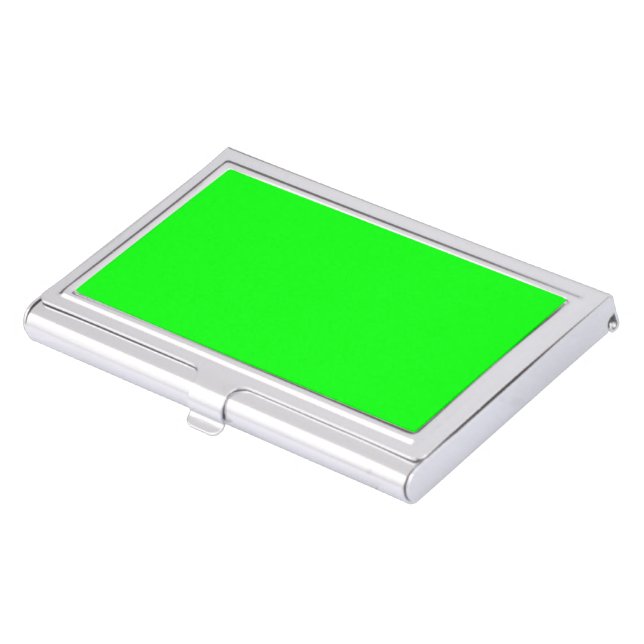 Neon green hex code 00FF00 Case For Business Cards (Front)