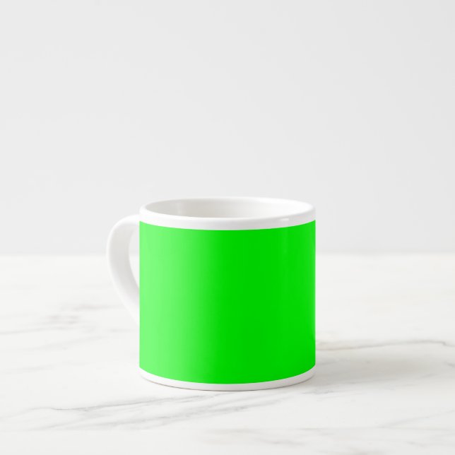Neon green hex code 00FF00 Espresso Cup (Front Left)