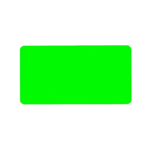 Neon green hex code 00FF00  Label