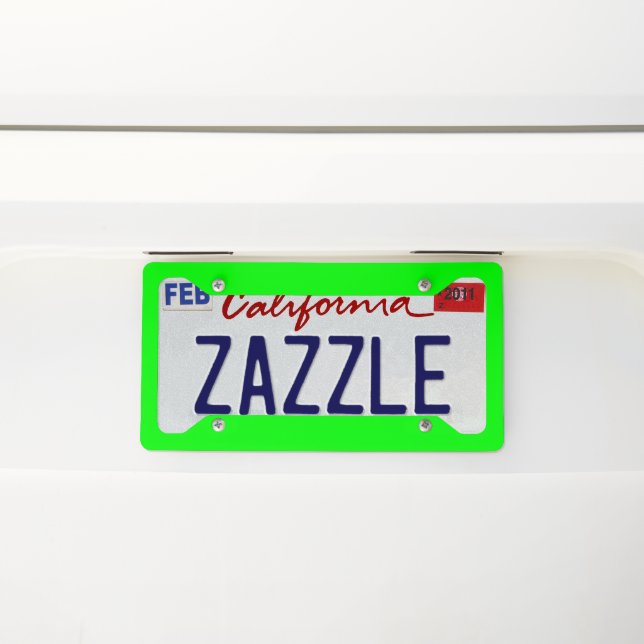 Neon green hex code 00FF00 License Plate Frame (On Car)