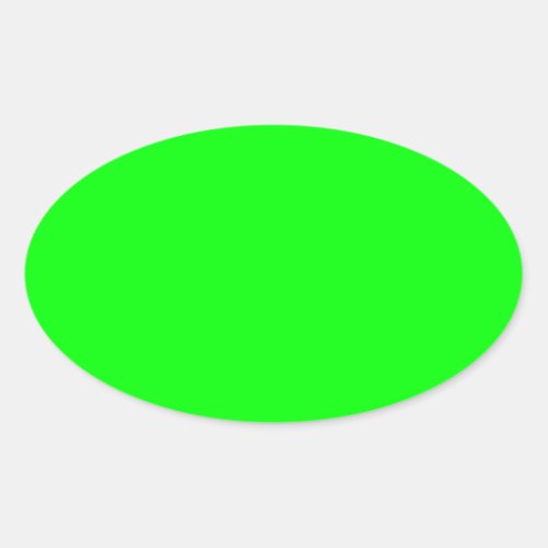 Neon green hex code 00FF00 Oval Sticker