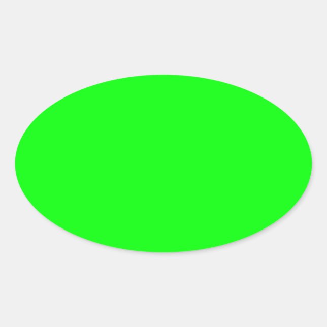 Neon green hex code 00FF00 Oval Sticker (Front)