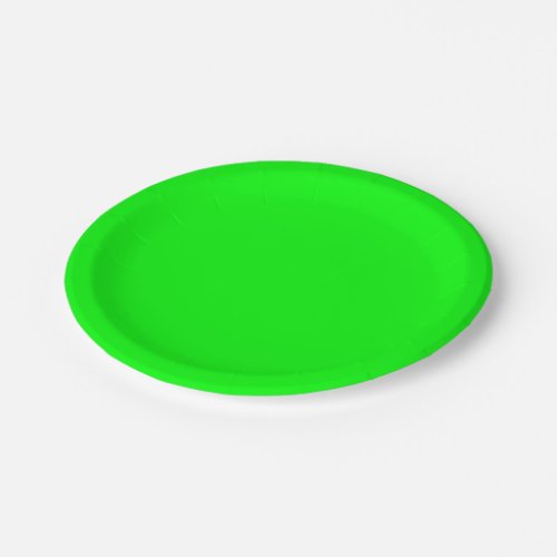 Neon green hex code 00FF00 Party Plate