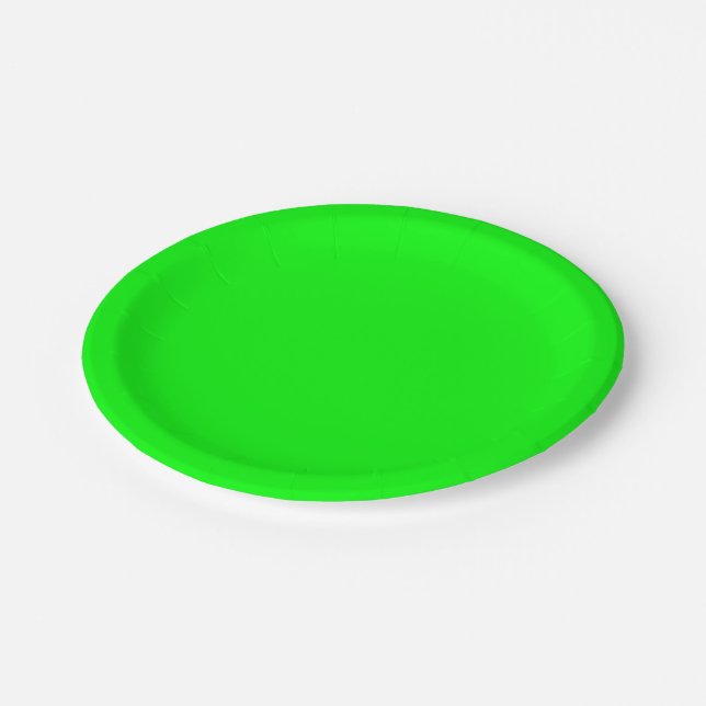 Neon green hex code 00FF00 Party Plate (Angled)