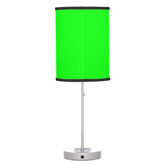 Neon green hex code 00FF00 Table Lamp (Back)