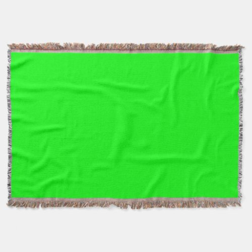Neon green hex code 00FF00 Throw Blanket