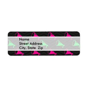 Neon Green, Hot Pink, Cheerleader, Black Chevron Label