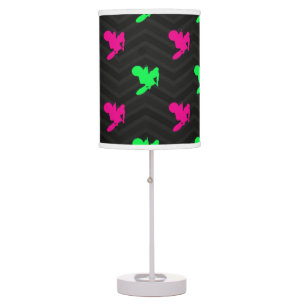 Neon Green, Hot Pink, Motocross, Black Chevron Table Lamp